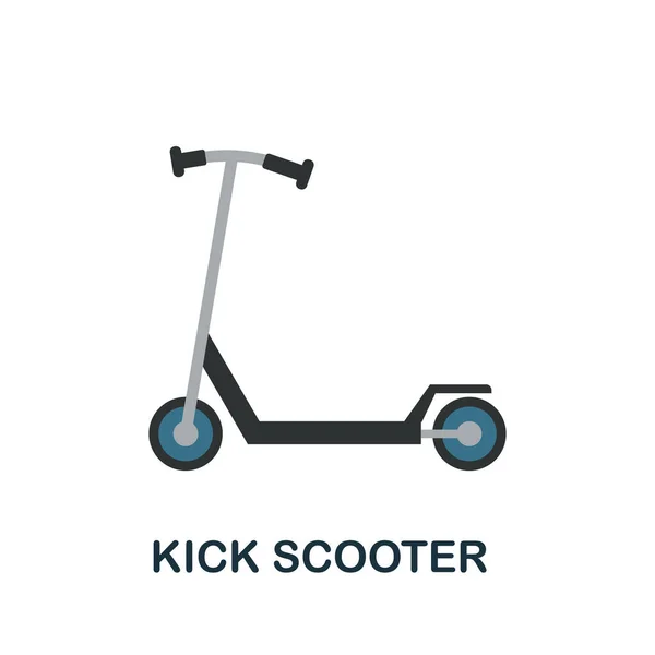 Schop Scooter icoon. Platte bordjes uit de transportcollectie. Creative Kick Scooter icoon voor web design, templates, infographics en meer — Stockvector