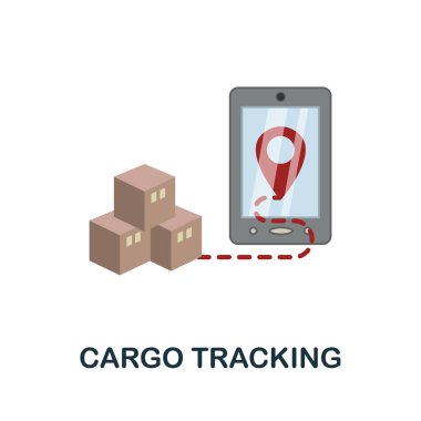 Kargo İzleme Simgesi. Lojistik koleksiyonundan basit bir işaret. Web tasarımı, bilgi grafikleri ve daha fazlası için yaratıcı Kargo İzleme simgesi çizimi