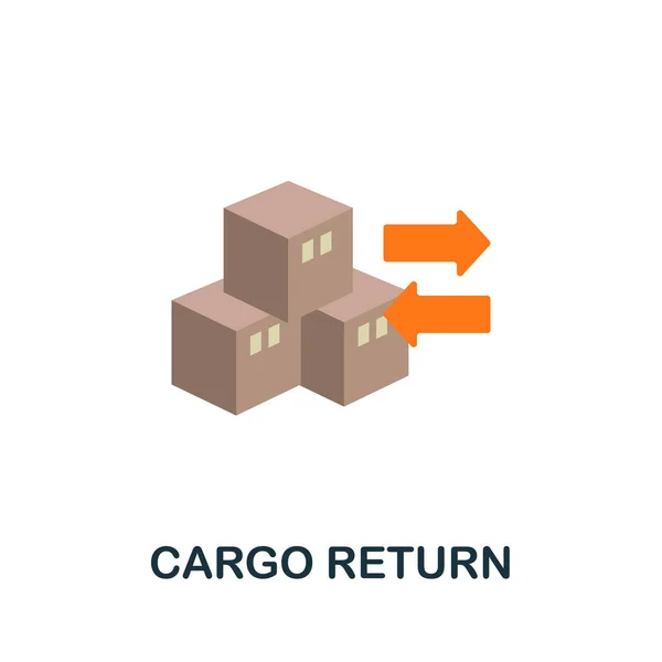 Ikon datar Cargo Return. Tanda sederhana dari koleksi logistik. Ilustrasi ikon Creative Cargo Return untuk desain web, infografis, dan banyak lagi - Stok Vektor