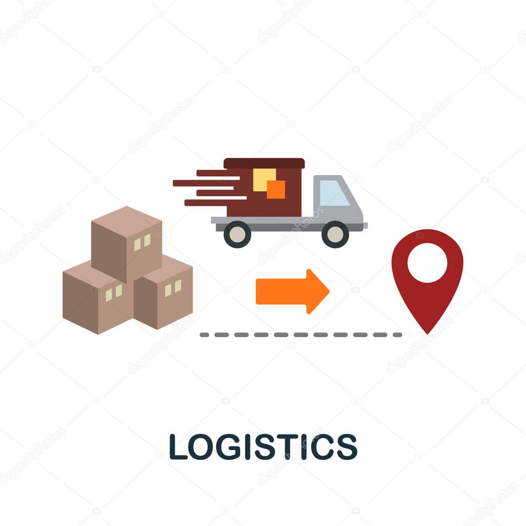 Logistics flat icon. Simple sign from collection. Creative Logistics icon illustration for web design, infographics and more