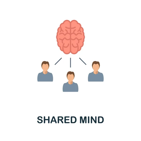 Ícone plano de mente compartilhada. Sinal colorido da colecção de personalidade. Ilustração de ícone Creative Shared Mind para web design, infográficos e muito mais —  Vetores de Stock