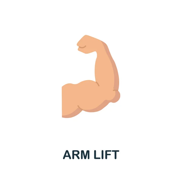 Arm Lift plat pictogram. Gekleurd teken uit de plastische chirurgie collectie. Creatieve Arm Lift pictogram illustratie voor web design, infographics en meer — Stockvector