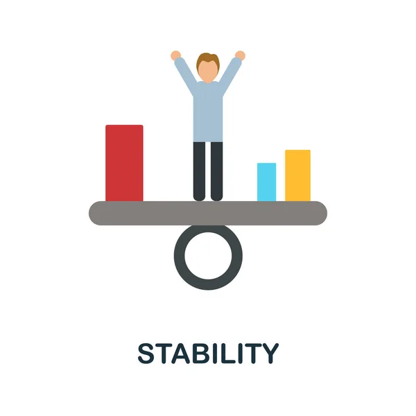 Επίπεδο εικονίδιο σταθερότητας. Έγχρωμο σημάδι από τη συλλογή παραγωγικότητας. Εικονίδιο δημιουργικής σταθερότητας για σχεδιασμό ιστοσελίδων, infographics και πολλά άλλα — Διανυσματικό Αρχείο