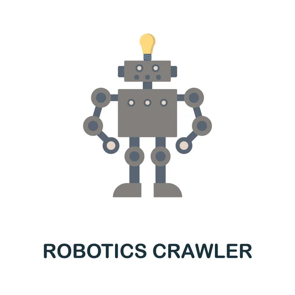 Robótica Crawler icono plano. Signo de color de la colección de ingeniería robótica. Ilustración de iconos Creative Robotics Crawler para diseño web, infografías y más — Vector de stock
