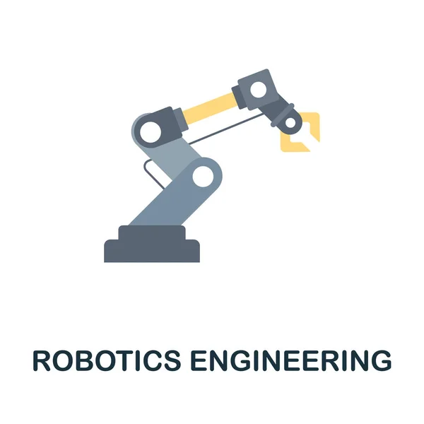 Płaska ikona robotyki. Kolorowy znak z kolekcji. Creative Robotics Engineering ikona ilustracja do projektowania stron internetowych, infografiki i więcej — Wektor stockowy