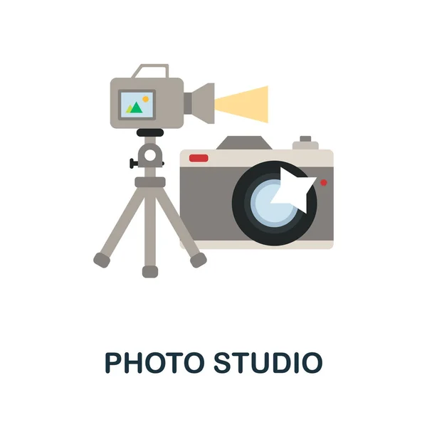 Photo Studio flat icon. Colored sign from small business collection. Creative Photo Studio icon illustration for web design, infographics and more — Stock Vector