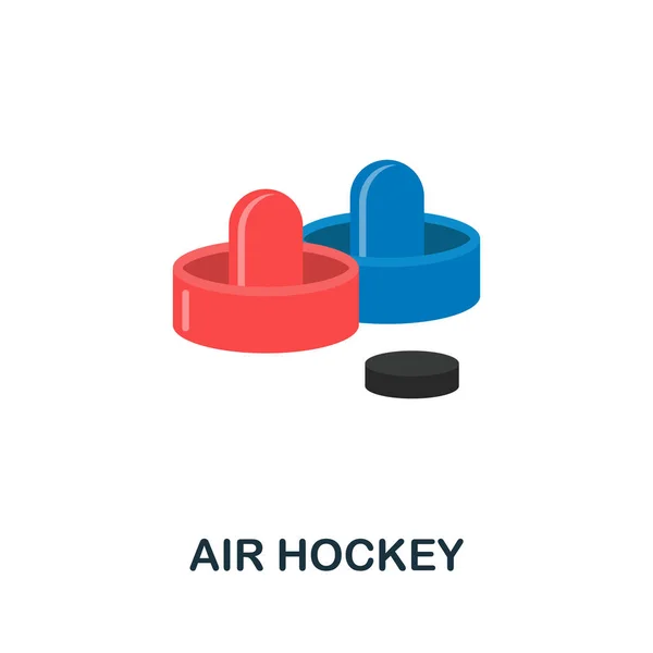 Lucht hockey icoon. Plat teken element van tafelspelen collectie. Creatieve Air Hockey icoon voor webdesign, sjablonen, infographics en meer — Stockvector