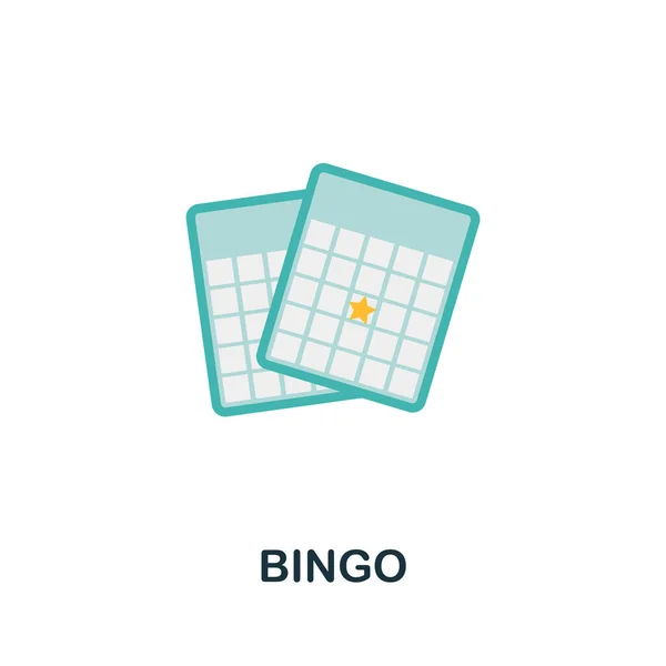 Значок бинго. Плоский элемент знака из коллекции настольных игр. Creative Bingo icon for web design, temps, infographics and more — стоковый вектор