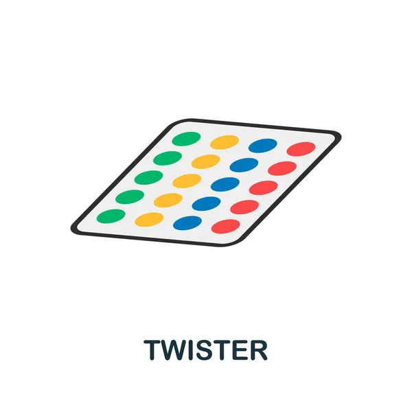 Twister icon. Flat sign element from table games collection. Creative Twister icon for web design, templates, infographics and more — Stock Vector