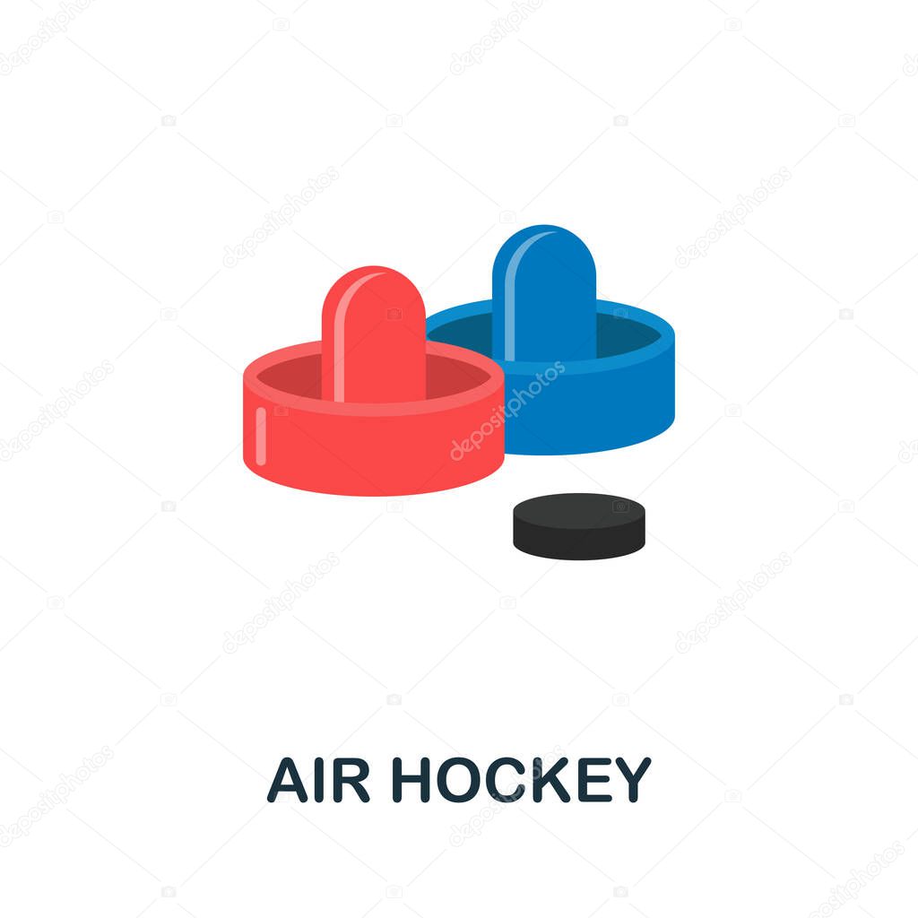 Air Hockey icon. Creative color element from table games collection. Flat Air Hockey icon for web design project, templates and infographics.
