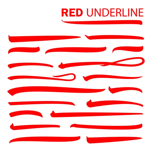 Kırmızı Altı Çizili. Set Kırmızı Vintage Altı Çiziler. Önemli Bilgiler. Housewarming Posterler, Tebrik Kartları için Vintage El Yapımı Elements. El Çizilmiş Vurgulayıcı. Vektör İllüstrasyonu