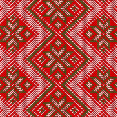 Geleneksel Noel Örme Süs Desen. Mavi Renk. İskandinav Tasarım. Soyut Kazak Arka Plan. Vektör Deseni.