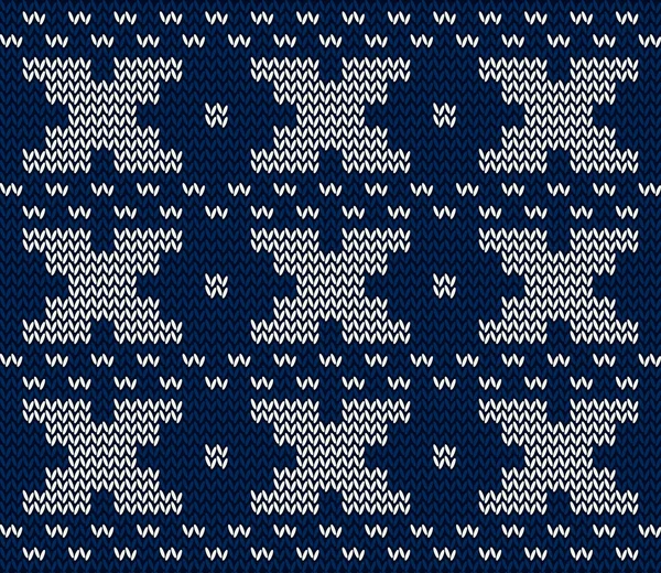 Рождественский узор свитера. Векторная безшовная вязальная карточка. Аннотация Blue Background. Векторный патрон . — стоковый вектор