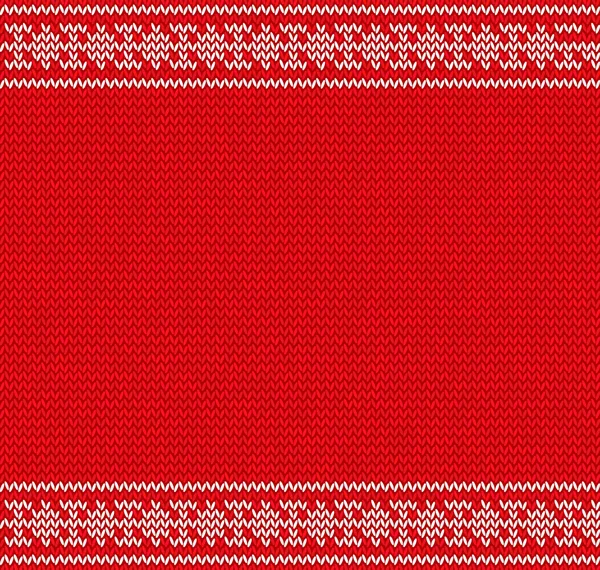 Traditionelles Weihnachtspullover-Design. Vektor-Hintergrund. rote und weiße Farbe. Platz für Text. — Stockvektor