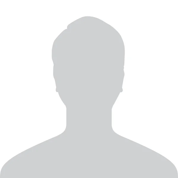 Férfi alapértelmezett avatar profil szürke kép izolált fehér háttér for your design. Vektoros illusztráció — Stock Vector
