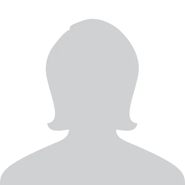 Női alapértelmezett avatar szürke profil kép izolált fehér háttér for your design. Vektoros illusztráció — Stock Vector