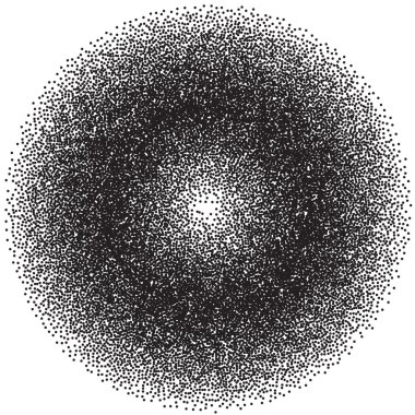 Siyah Noktalı Soyut Radyal Gradyan. Sorunsuz arka plan. Tasarım için Dotwork Gravür Desen Arka Plan. Vektör İllüstrasyonu.