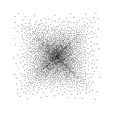 Siyah Noktalı Soyut Halftone Arka Plan. Tasarım için Gravür Desen. Vektör Nokta çalışması Çizimi.