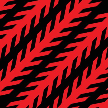 Görsel İllüzyon. Düz Çizgiler Eğri Görünür. Soyut arka plan. Kırmızı ve Siyah Renkler.