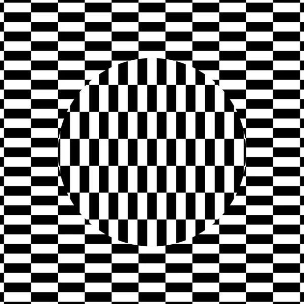 Illustration de l'illusion optique phénoménale noire et blanche. Effet 3D. Cercle mouvant. Illustration vectorielle . — Image vectorielle