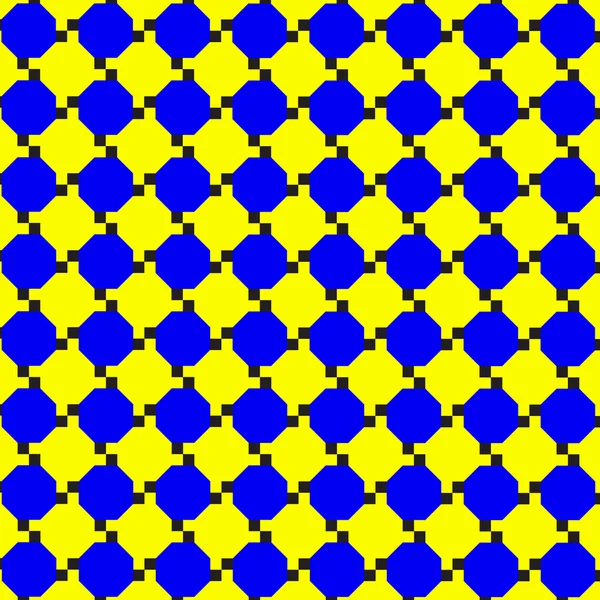 L'art optique d'une vague de carrés. Noir, bleu, jaune, couleurs. Illustration vectorielle . — Image vectorielle