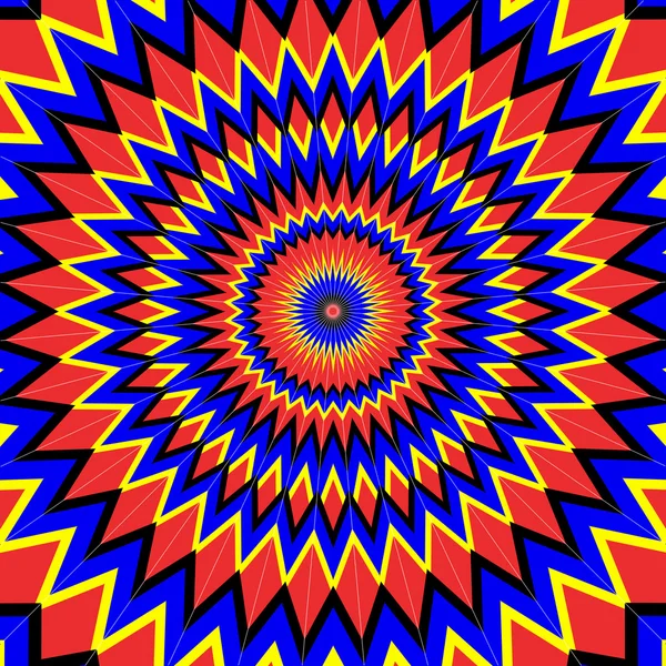 Оптическая иллюзия движения. Красный, синий, черный, желтый цвета. Векторная миграция — стоковый вектор