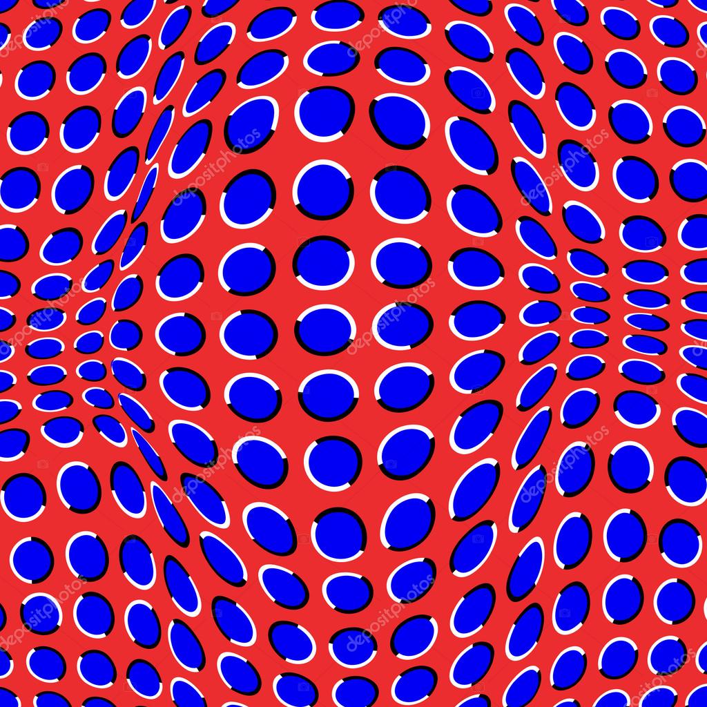 Optical Illusion Background. Blue Circles Are Moving On Red Background ...