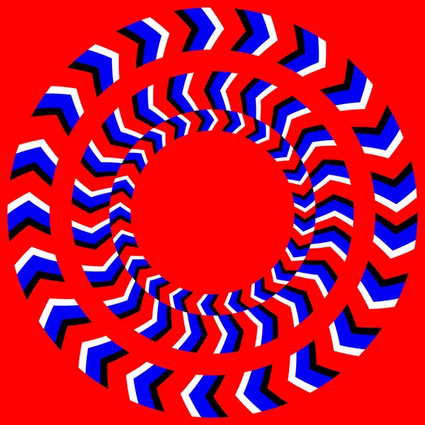 Hypnotiska av Rotation. Perpetual Rotation Illusion. Bakgrund med ljusa optiska illusioner av Rotation. Optisk Illusion Spin cykel. Vektorillustration — Stock vektor