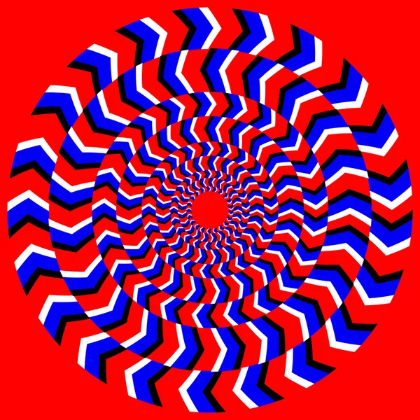 Hipnotik dönme. Sürekli rotasyon yanılsama. Arka plan ile parlak optik yanılsama dönme. Optik illüzyon Spin döngüsü. Vektör çizim