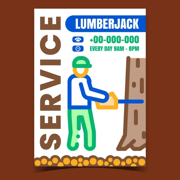 Lumberjackサービスクリエイティブプロモーションポスターベクトル — ストックベクタ