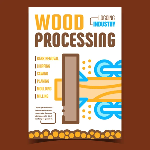 Traitement du bois Promotion créative Poster vecteur — Image vectorielle