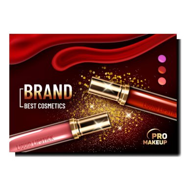 Sıvı Ruj Şişeleri Reklam Sancak Vektörü