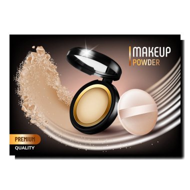 Makyaj Tozu Yaratıcı Tanıtım Posteri Vektörü