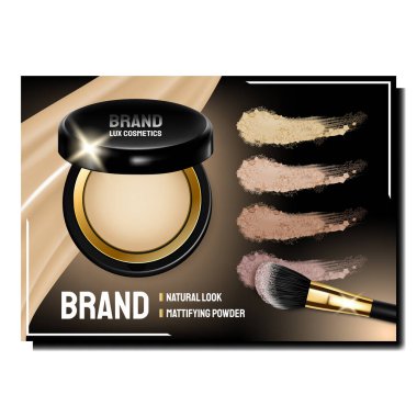 Blush Kozmetik Yaratıcı Tanıtım Sancak Vektörü