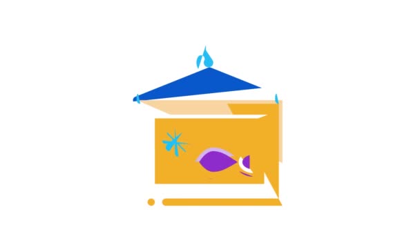 Анимация иконки бизнес-процесса рыболовства — стоковое видео
