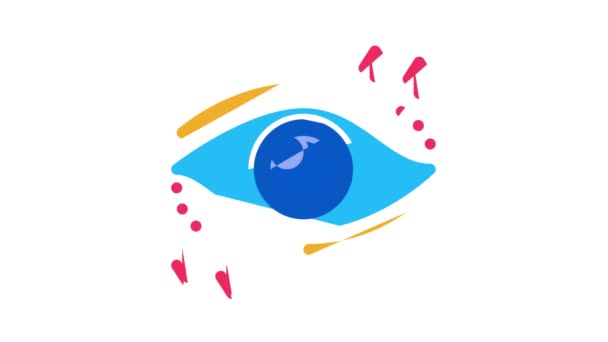 Eyelid Surgery Healthy Icon Animation — Stock Video