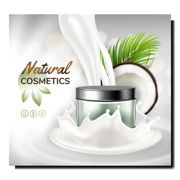 Kosmetyki naturalne Creative Promo Banner Vector — Wektor stockowy