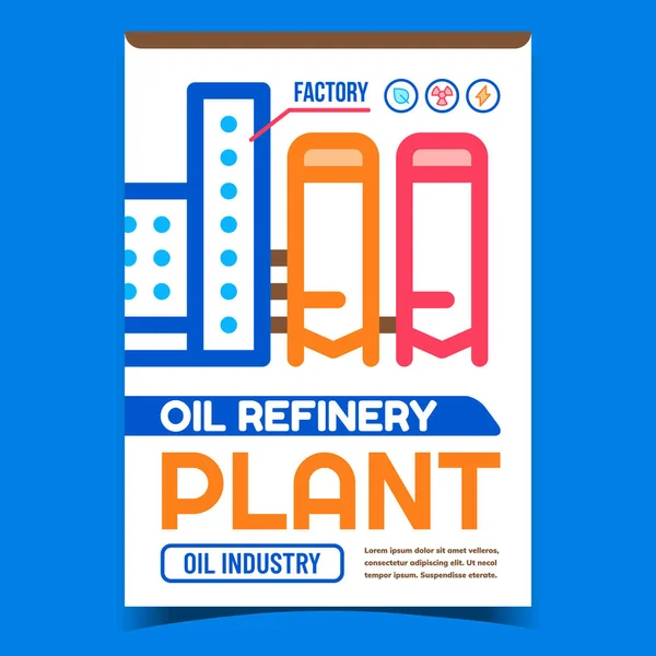Petrol Rafinerisi Yaratıcı Reklam Sancak Vektörü — Stok Vektör