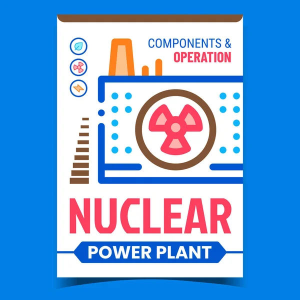 Centrale nucléaire Creative Promo Banner Vector — Image vectorielle