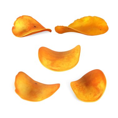 Patates Cipsi Lezzetli Gastronomi Atıştırmalığı Vektörü