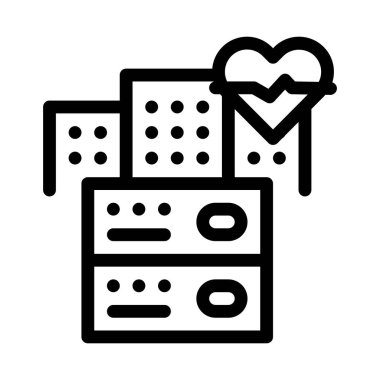 Hastane incelemesi siyah simge vektör illüstrasyonu