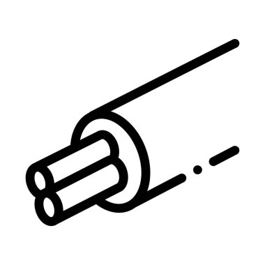 elektrik kabloları olan kablo siyah simge vektör çizimi