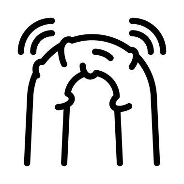 Esnek yalıtım patlamaları optik fiber siyah ikon vektör çizimi