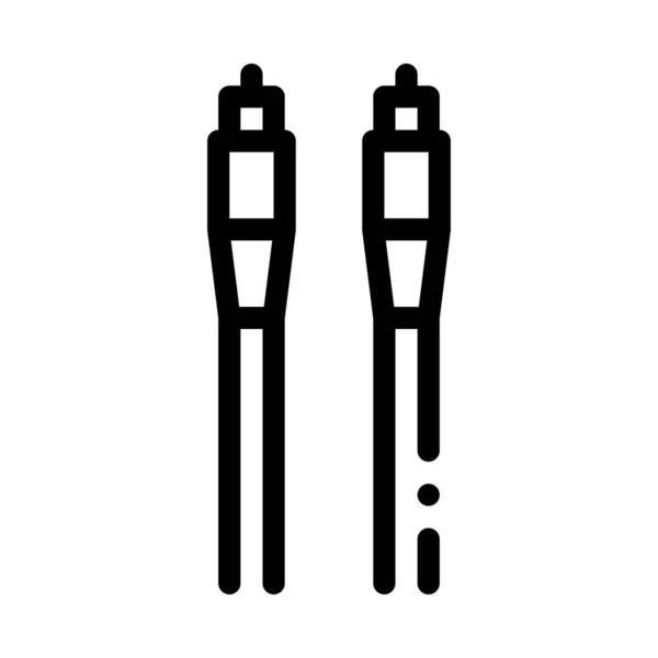 Kabels optische vezel zwart pictogram vector illustratie — Stockvector