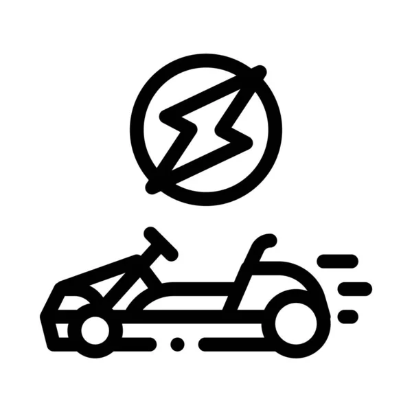Kart elettrico icona nera vettoriale illustrazione — Vettoriale Stock