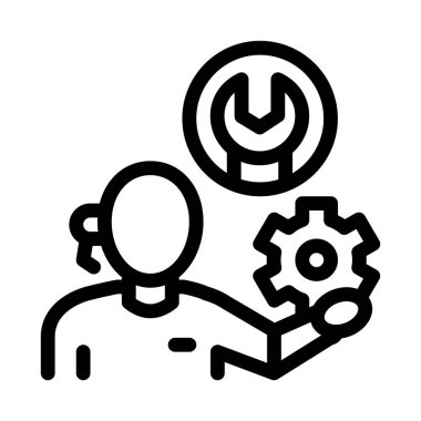 servis siyah simge vektör illüstrasyonunu onar