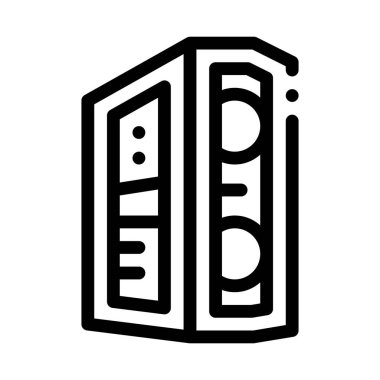 sistem birimi bilgisayar siyah simge vektör illüstrasyonu