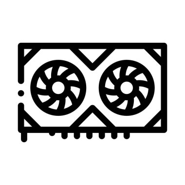 video adaptörü siyah simge vektör illüstrasyonu