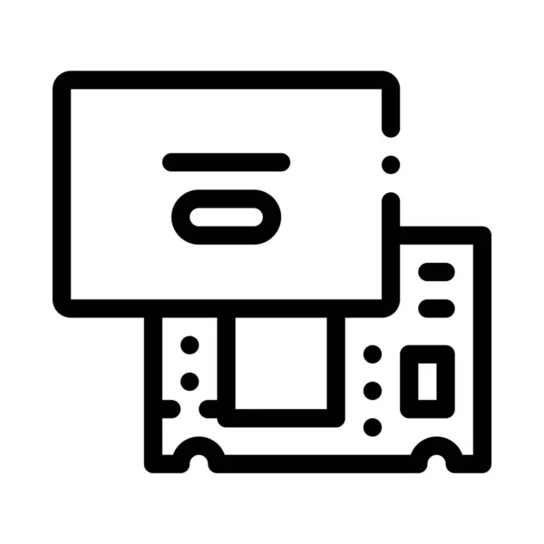 Laptop Mainboard schwarzes Symbol Vektor Illustration — Stockvektor