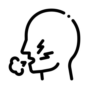 öksürük astımı siyah ikon vektör çizimi